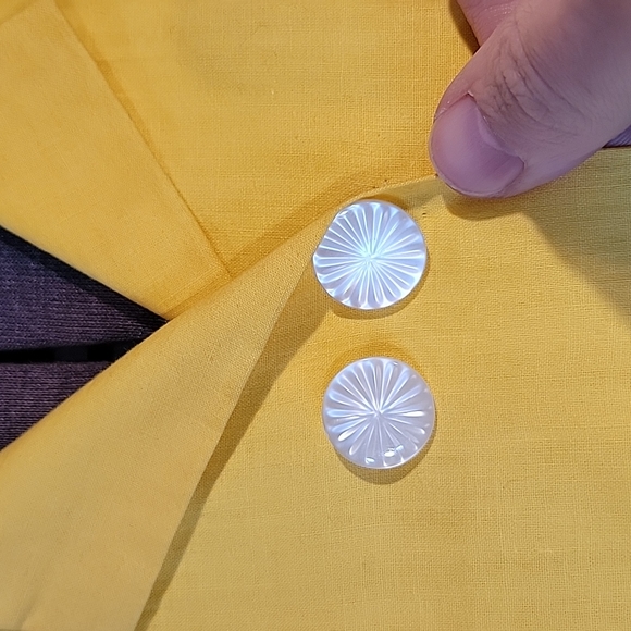 Vintage Yellow Pleat Dress - Picture 5 of 16